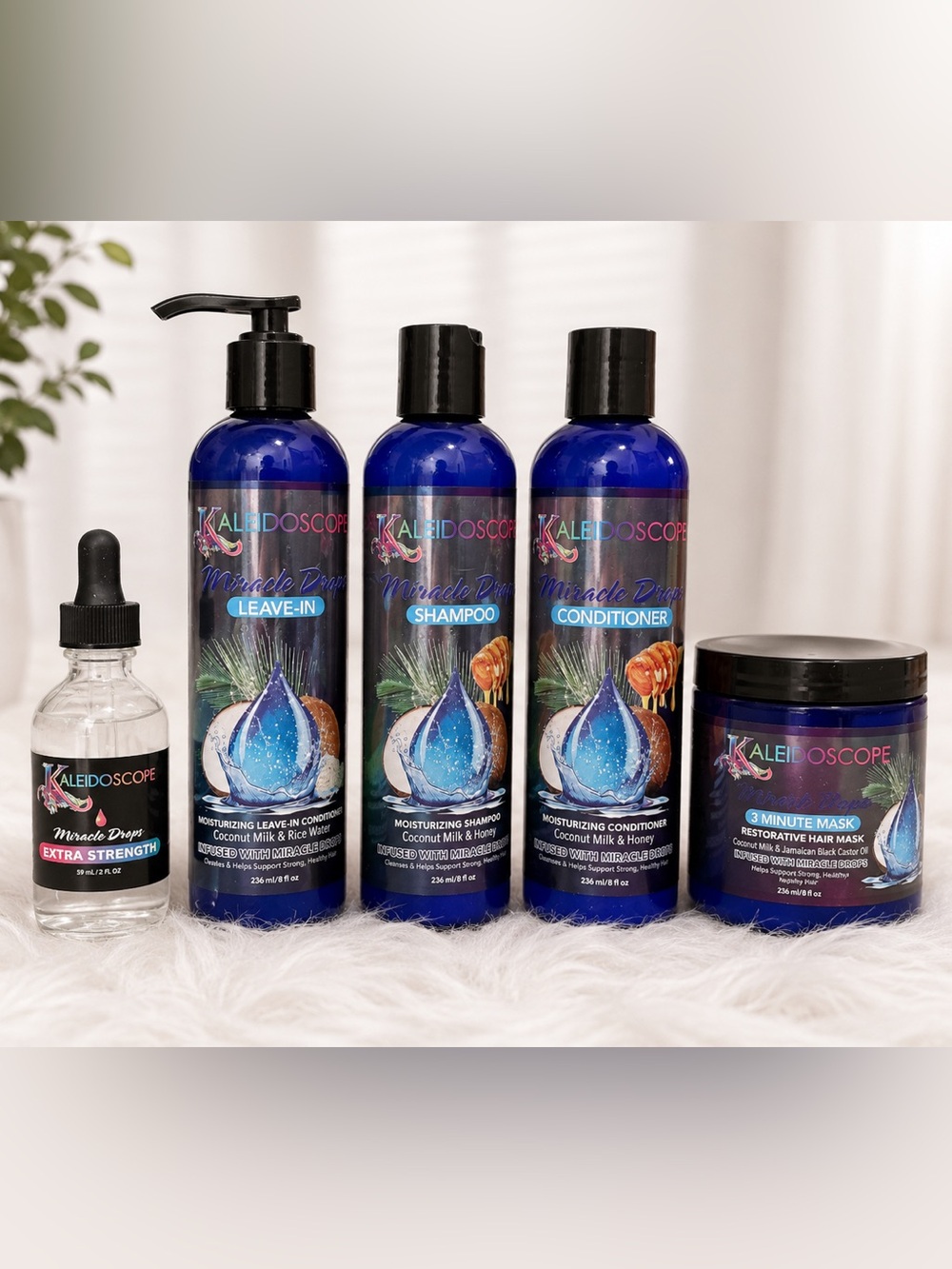 NEW! Kaleidoscope Miracle Drops 5-Piece Hair Care Bundle Growth Repair Treatment